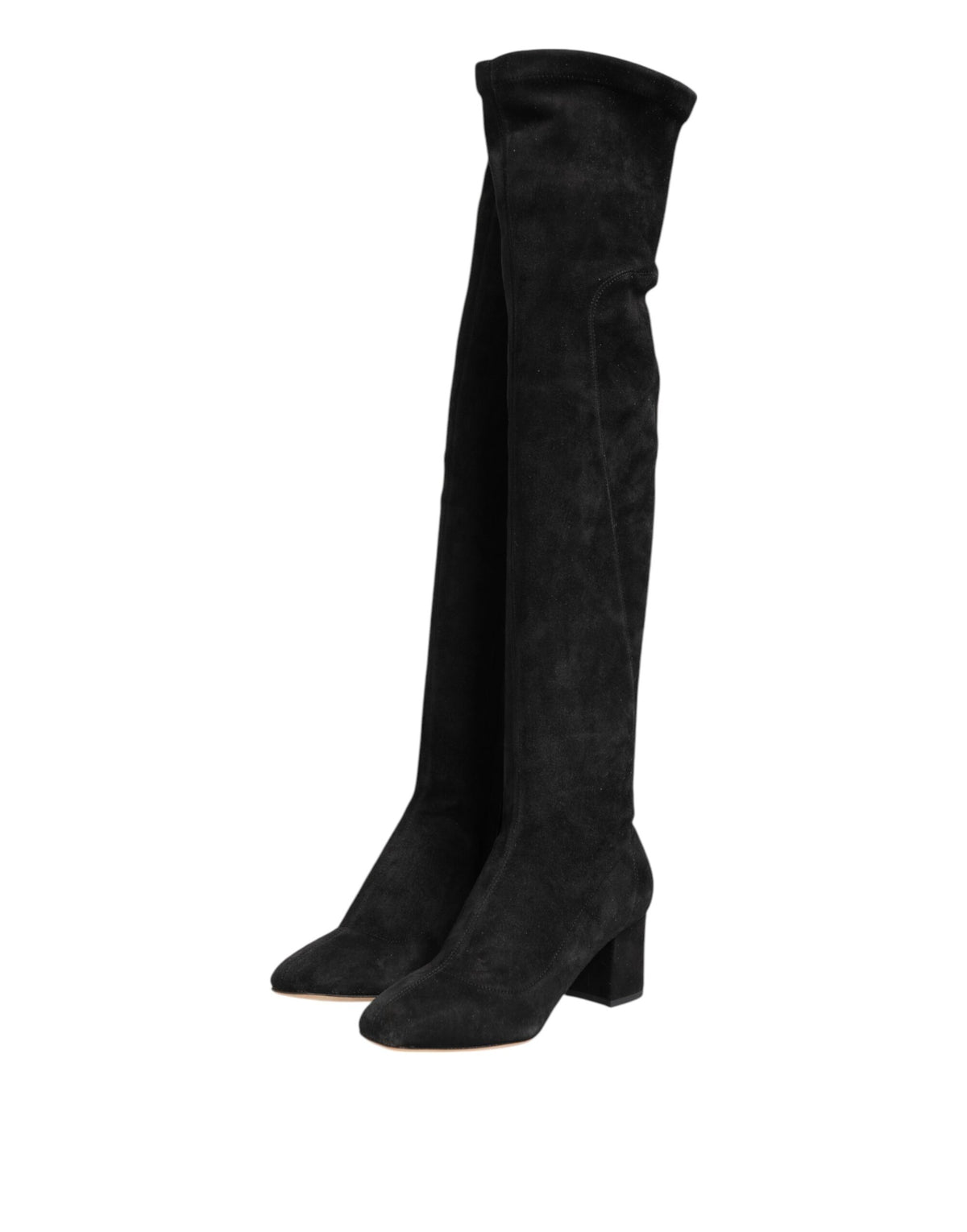 Dolce & Gabbana Women's Suede Lamb Leather High Knee-High Boots - Black
