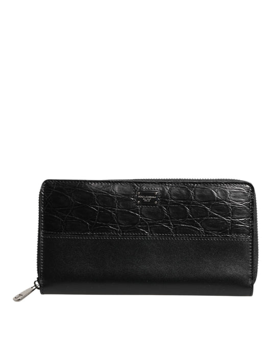 Dolce & Gabbana Caiman Calf Leather Cardholder Wallet - Black