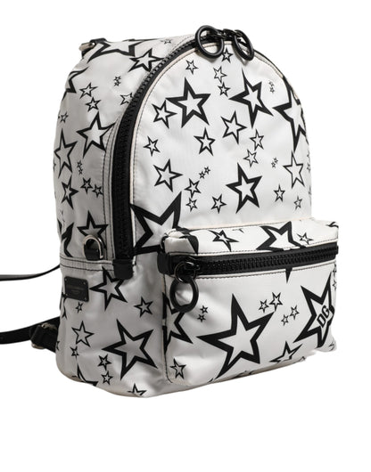 Dolce & Gabbana White DG Stars Print Nylon Travel Backpack Bag