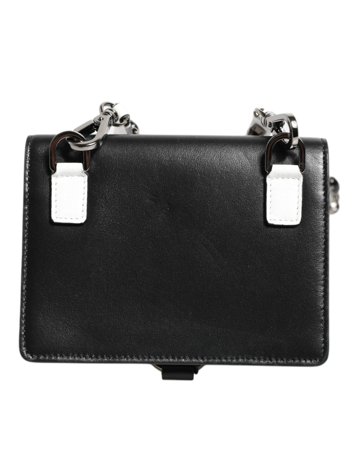 Dolce & Gabbana Brass Crystal Calf Leather Cardholder Wallet - Black Silver