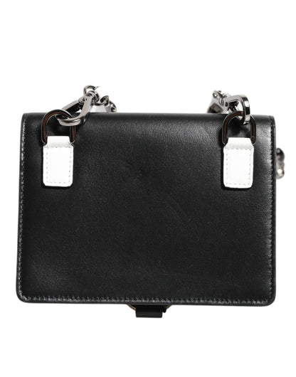 Dolce & Gabbana Brass Crystal Calf Leather Cardholder Wallet - Black Silver