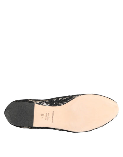 Dolce & Gabbana Women's Leather Nylon Cotton & Viscose Slippers Flat Shoes - Black Dark Blue Floral