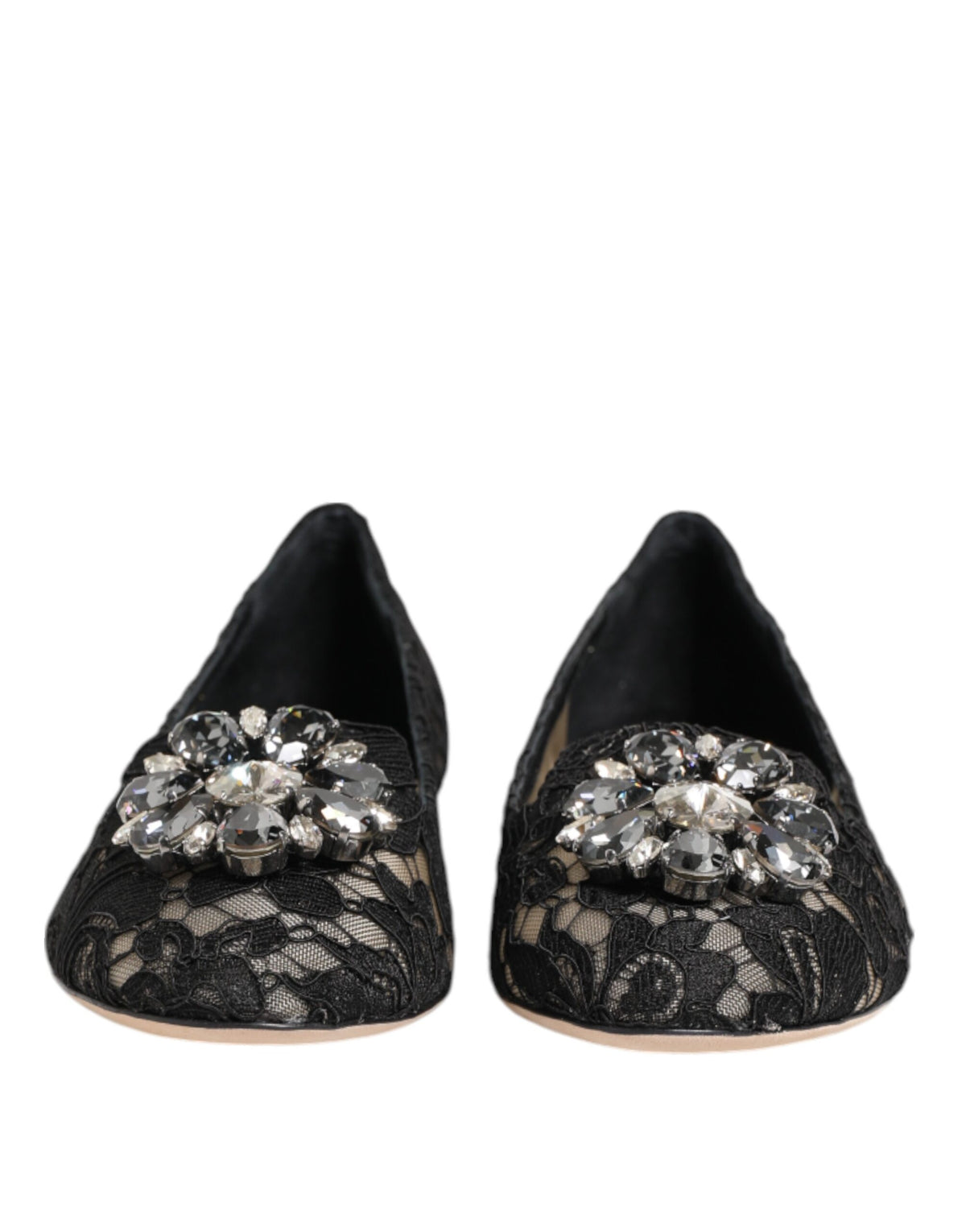 Dolce & Gabbana Women's Leather Nylon Cotton & Viscose Slippers Flat Shoes - Black Dark Blue Floral