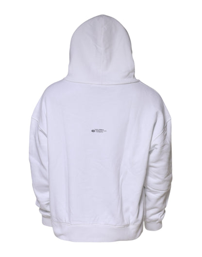Dolce & Gabbana White DG Vib3 Hooded Men Sweatshirt Sweater