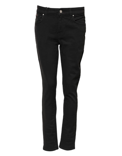Dolce & Gabbana Women's Skinny Mid Rise Stretch Denim Cotton Jeans - Black