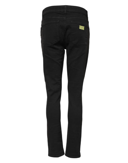 Dolce & Gabbana Women's Skinny Mid Rise Stretch Denim Cotton Jeans - Black