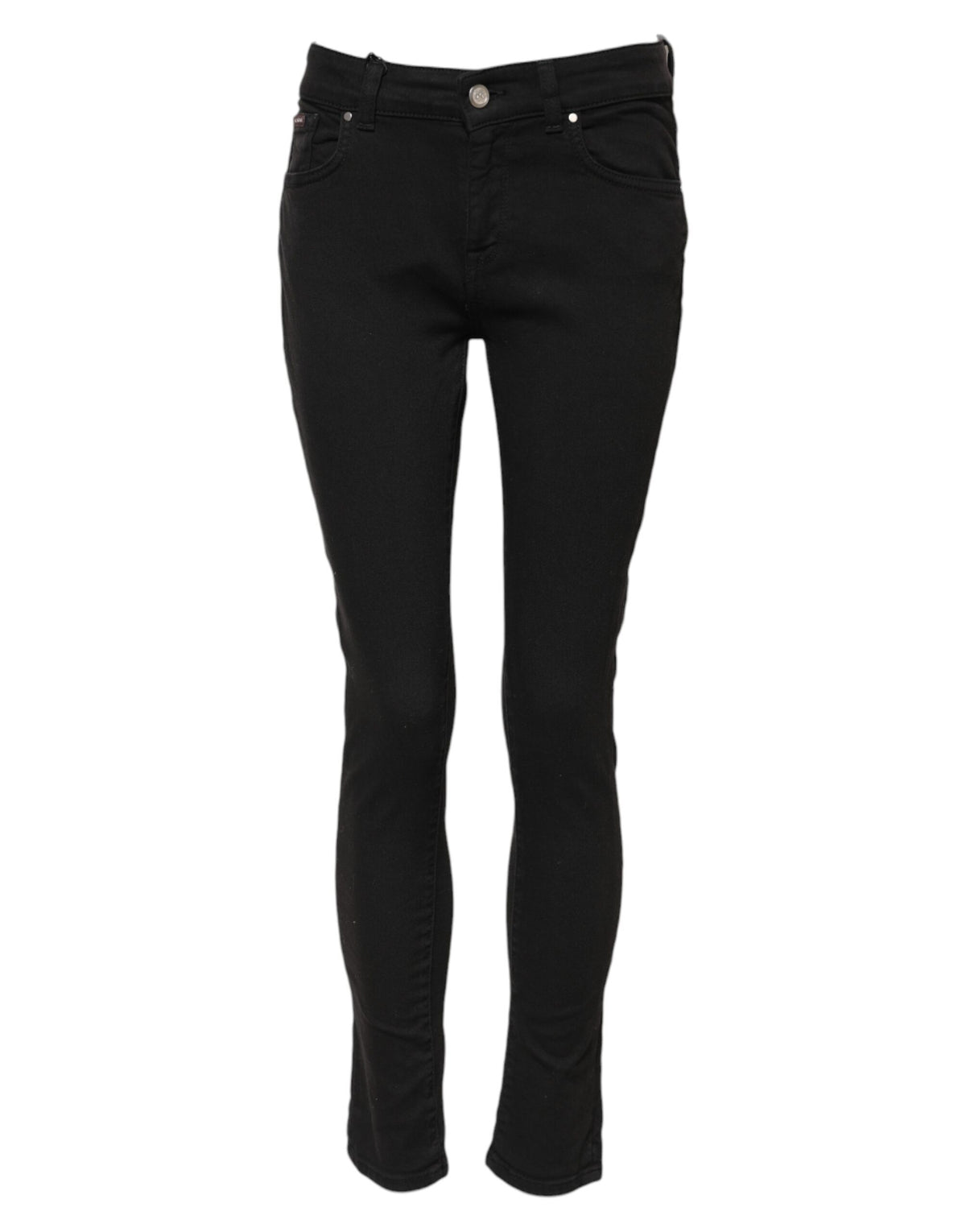 Dolce & Gabbana Women's Skinny Mid Rise Stretch Denim Cotton Jeans - Black