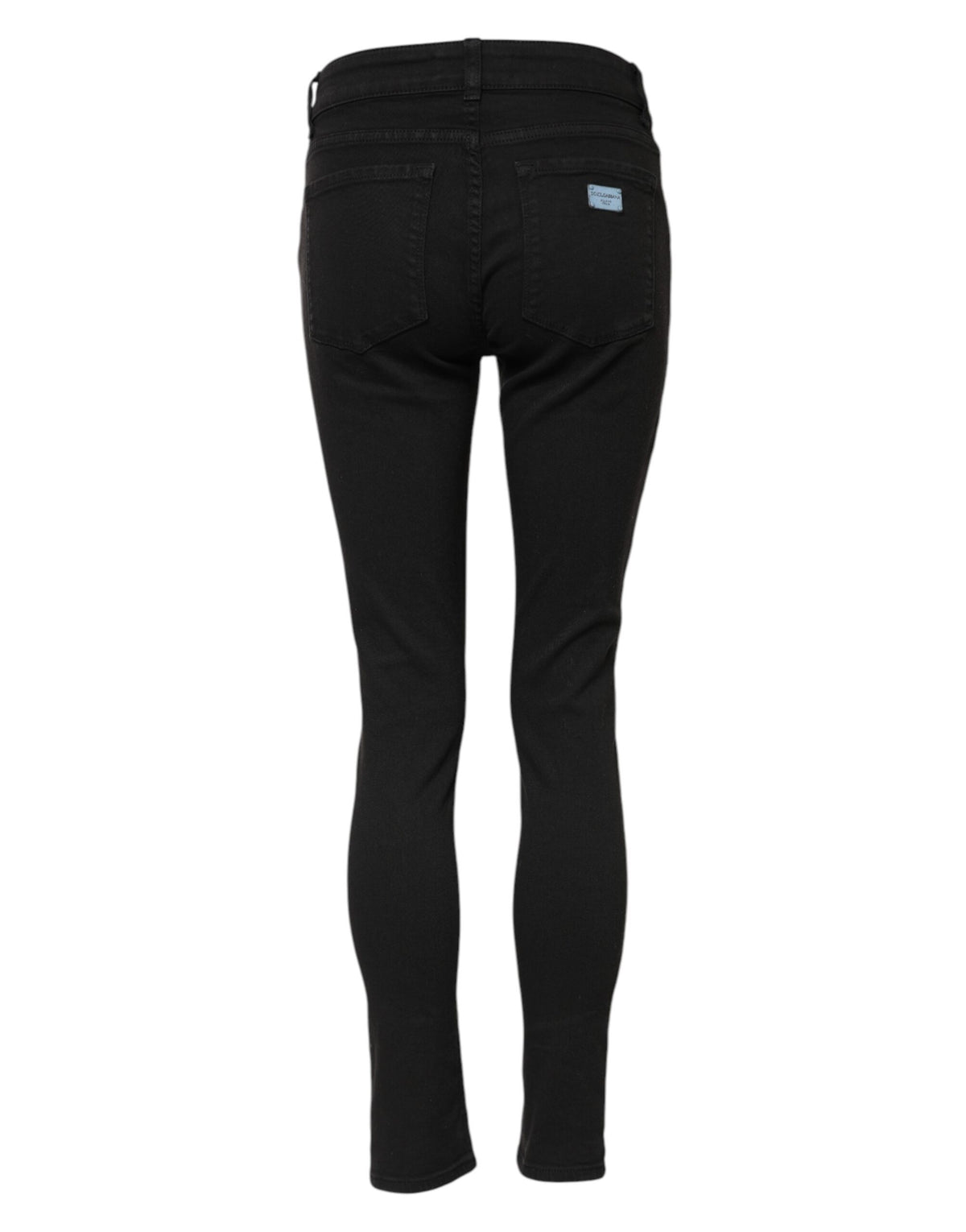 Dolce & Gabbana Women's Skinny Mid Rise Stretch Denim Cotton Jeans - Black