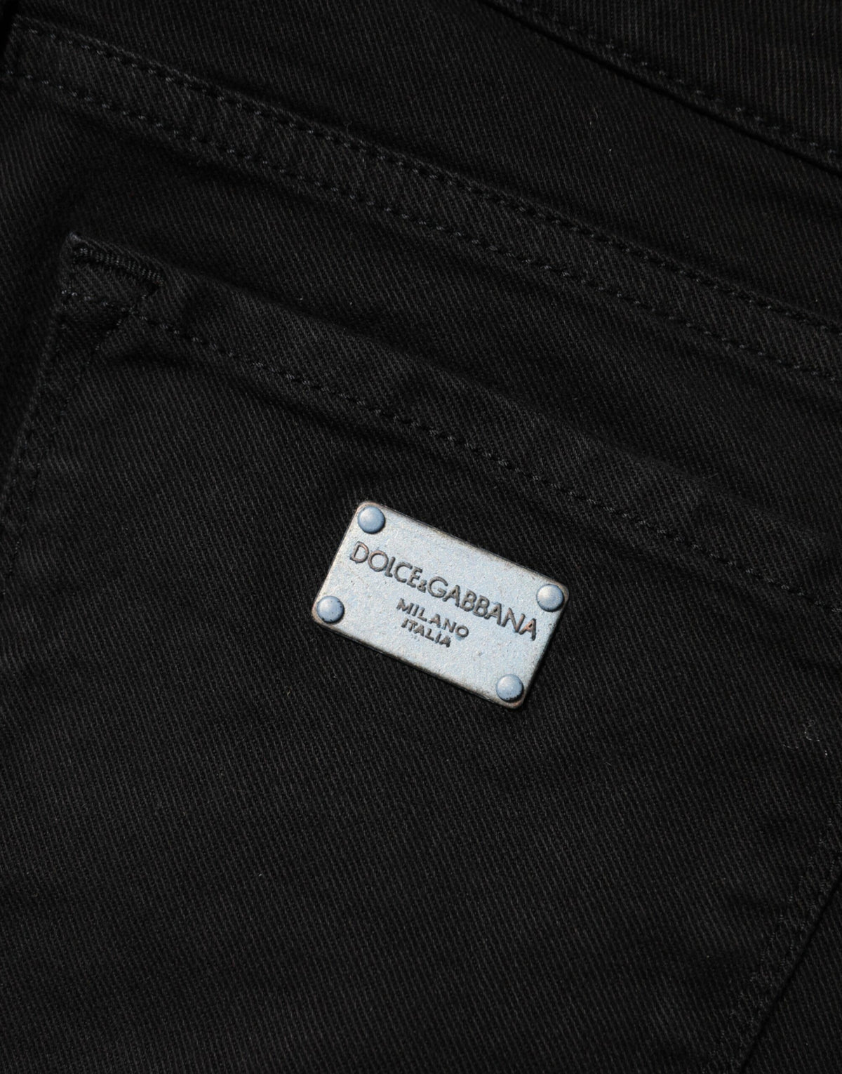 Dolce & Gabbana Women's Skinny Mid Rise Stretch Denim Cotton Jeans - Black