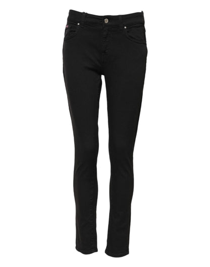 Dolce & Gabbana Women's Skinny Mid Rise Stretch Denim Cotton Jeans - Black