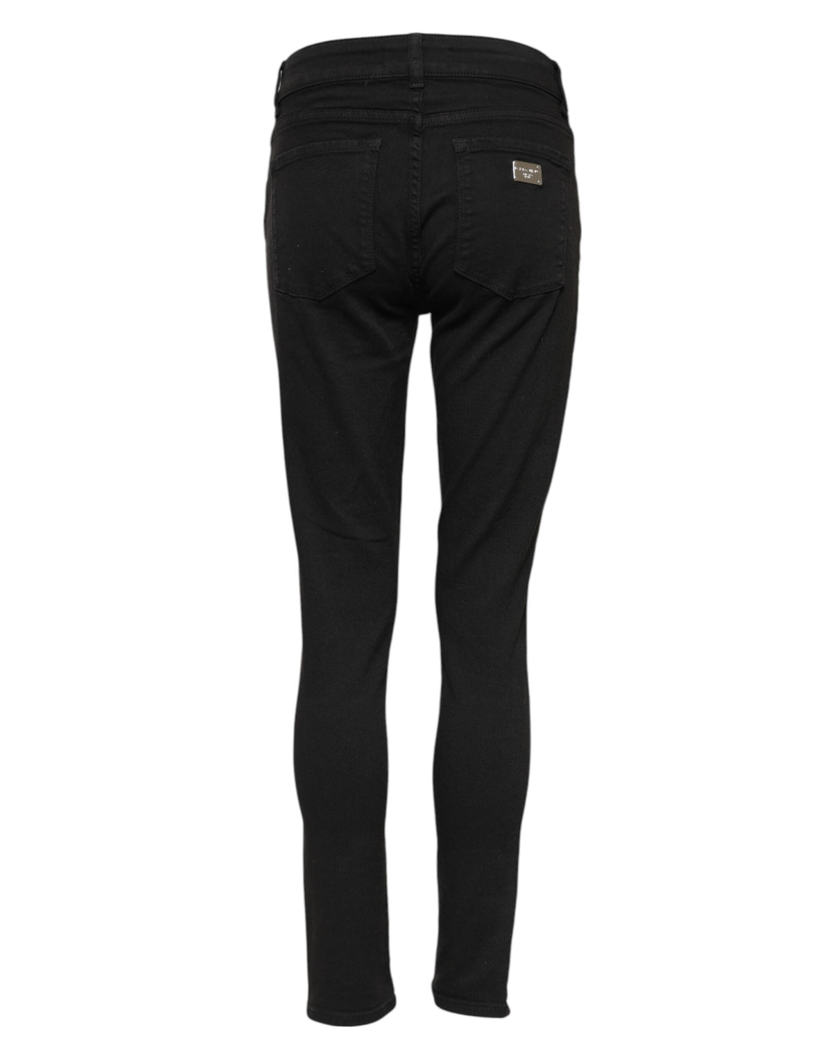 Dolce & Gabbana Women's Skinny Mid Rise Stretch Denim Cotton Jeans - Black