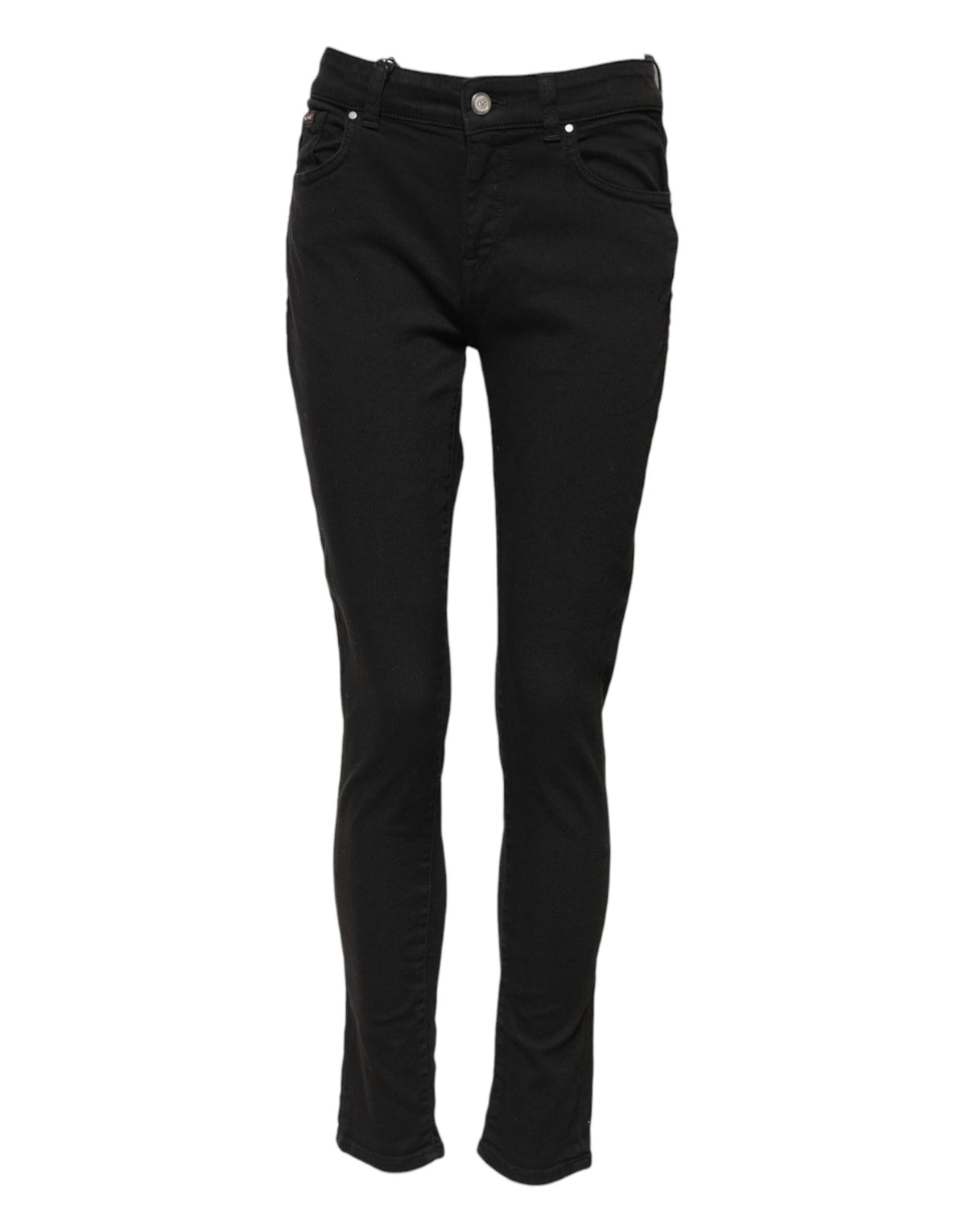 Dolce & Gabbana Women's Skinny Mid Rise Stretch Denim Cotton Jeans - Black