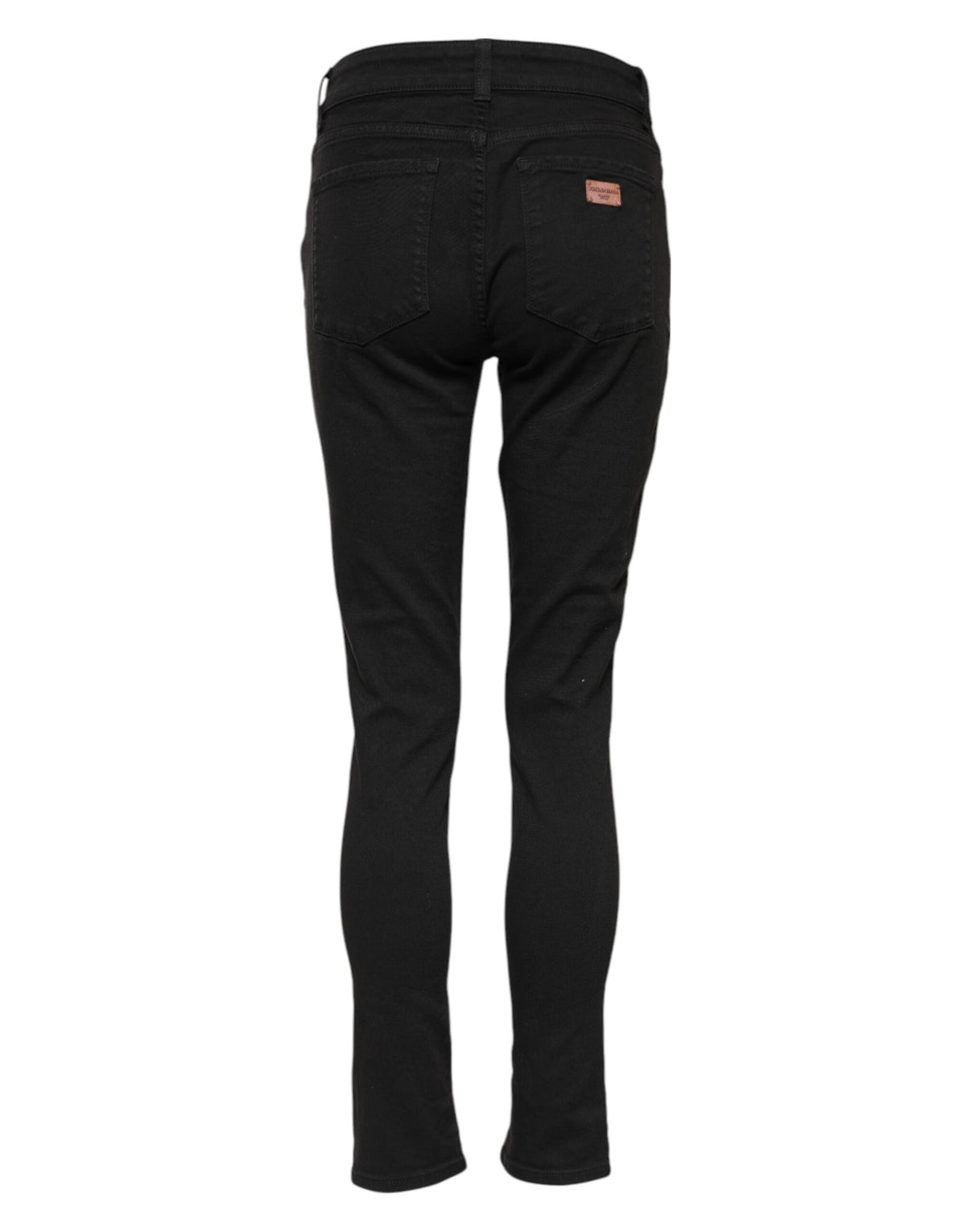 Dolce & Gabbana Women's Skinny Mid Rise Stretch Denim Cotton Jeans - Black