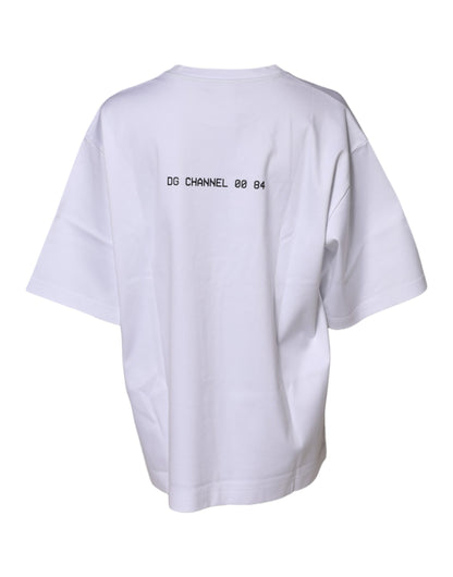 Dolce & Gabbana Play Women's Short-Sleeve Crew Neck Cotton T-Shirt - White Print