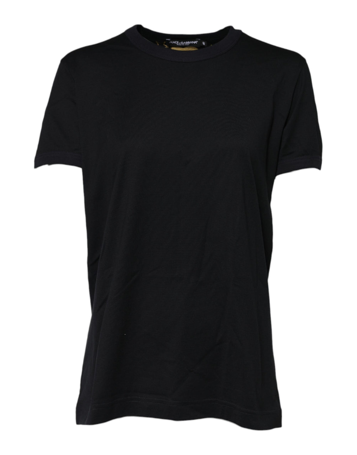 Dolce & Gabbana Women's Short-Sleeve Crew Neck Cotton T-Shirt - Black Print