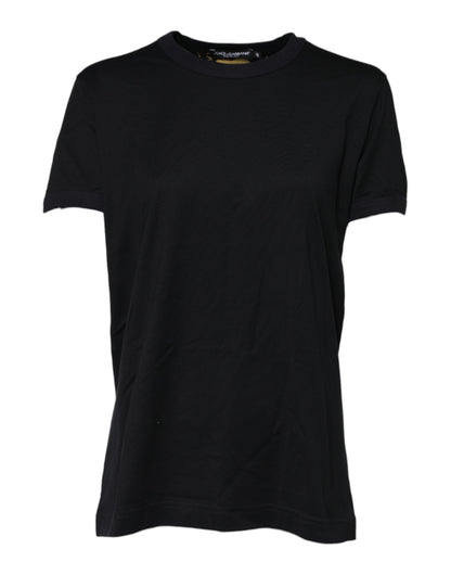 Dolce & Gabbana Women's Short-Sleeve Crew Neck Cotton T-Shirt - Black Print