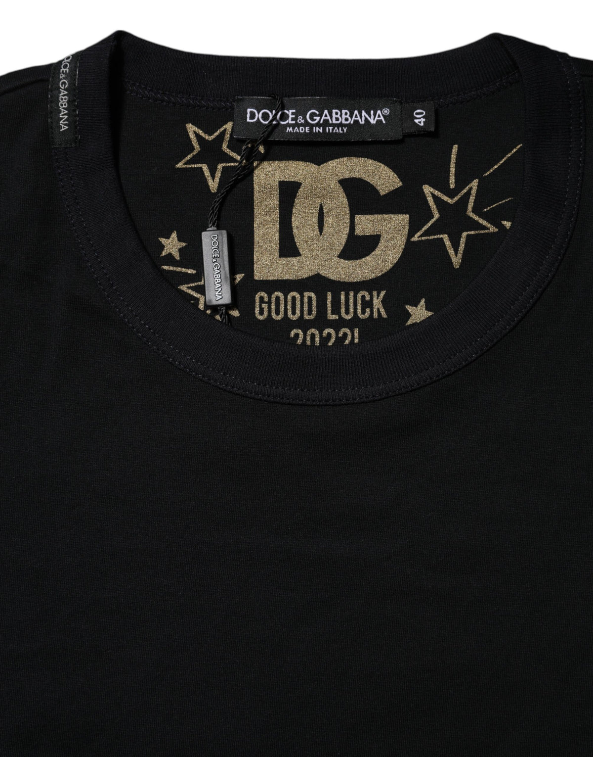 Dolce & Gabbana Women's Short-Sleeve Crew Neck Cotton T-Shirt - Black Print