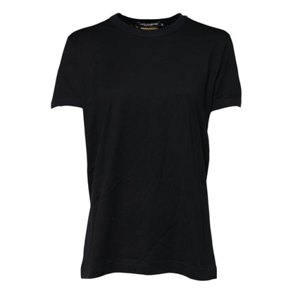 Dolce & Gabbana Women's Short-Sleeve Crew Neck Cotton T-Shirt - Black Print