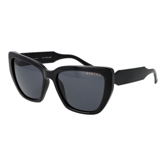 Sunglasses by Radley for women in polycarbonate black features an timeless full-rim cat-eye frame design with black coloured frame frames and non-polarized category-3-dark-tint lens for a timeless finish.
