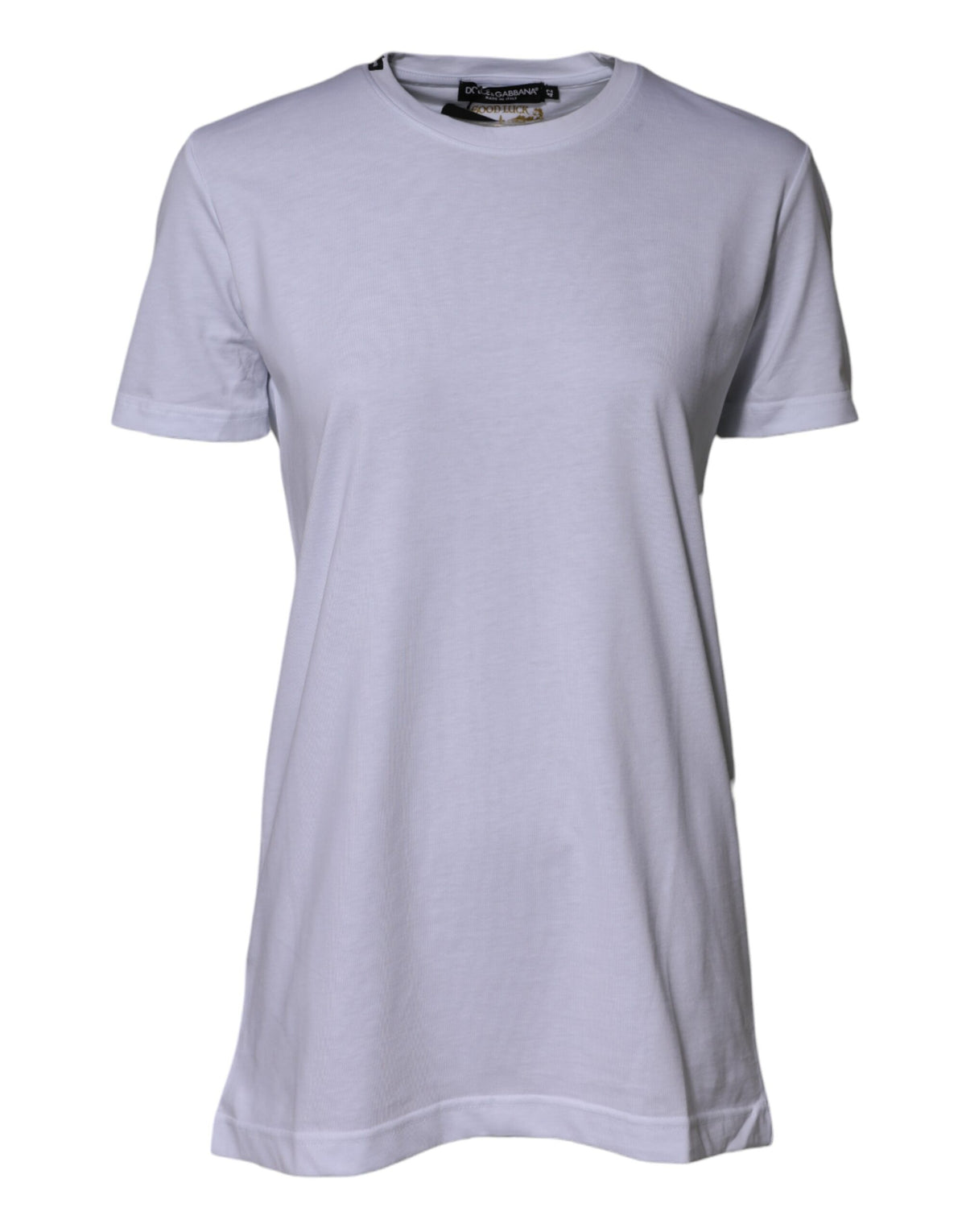 Dolce & Gabbana Women's Short-Sleeve Crew Neck Cotton T-Shirt - White