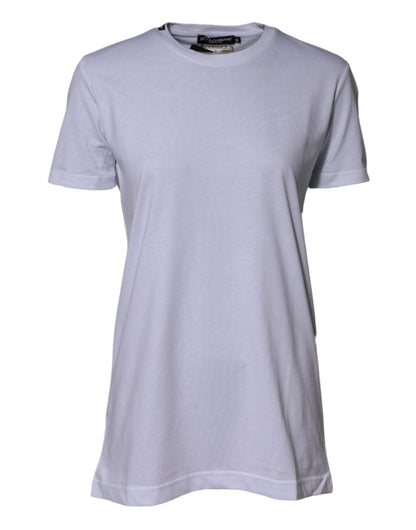Dolce & Gabbana Women's Short-Sleeve Crew Neck Cotton T-Shirt - White