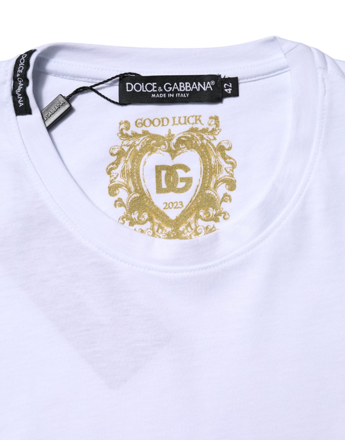 Dolce & Gabbana Women's Short-Sleeve Crew Neck Cotton T-Shirt - White