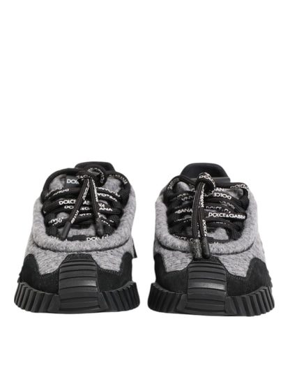 Dolce & Gabbana Black Gray NS1 Low Top Sneakers Shoes
