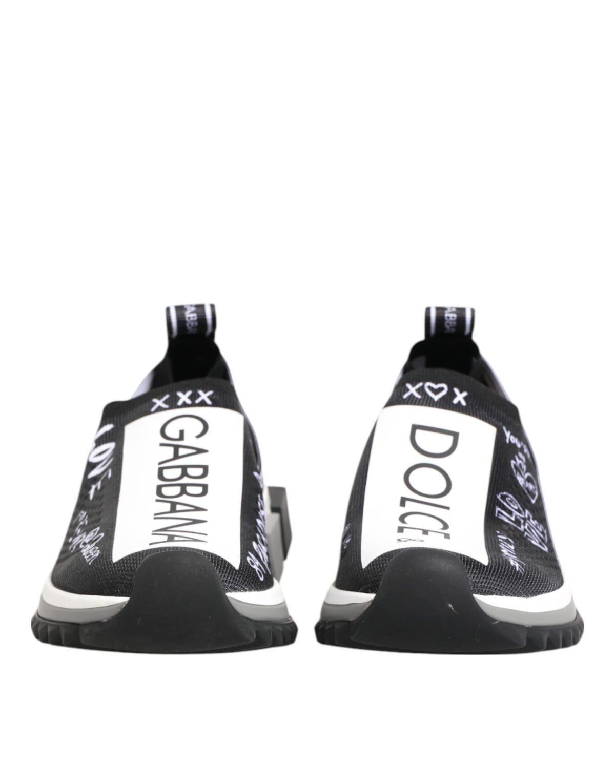 Dolce & Gabbana Women's Low Top Elastane Nylon Polyester & Rubber Sneakers - Black White
