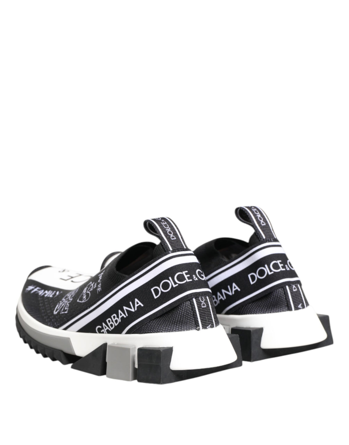 Dolce & Gabbana Women's Low Top Elastane Nylon Polyester & Rubber Sneakers - Black White