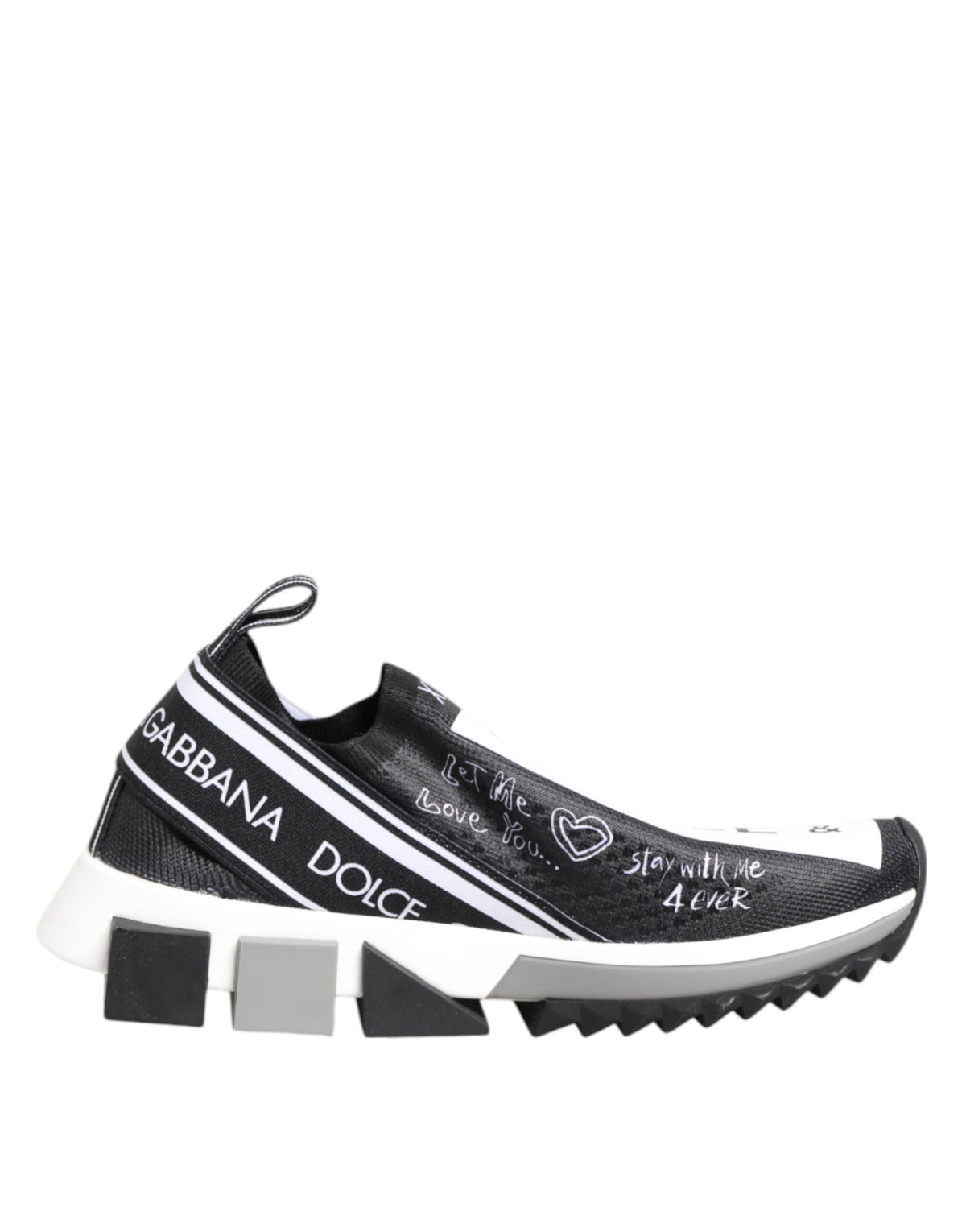 Dolce & Gabbana Women's Low Top Elastane Nylon Polyester & Rubber Sneakers - Black White