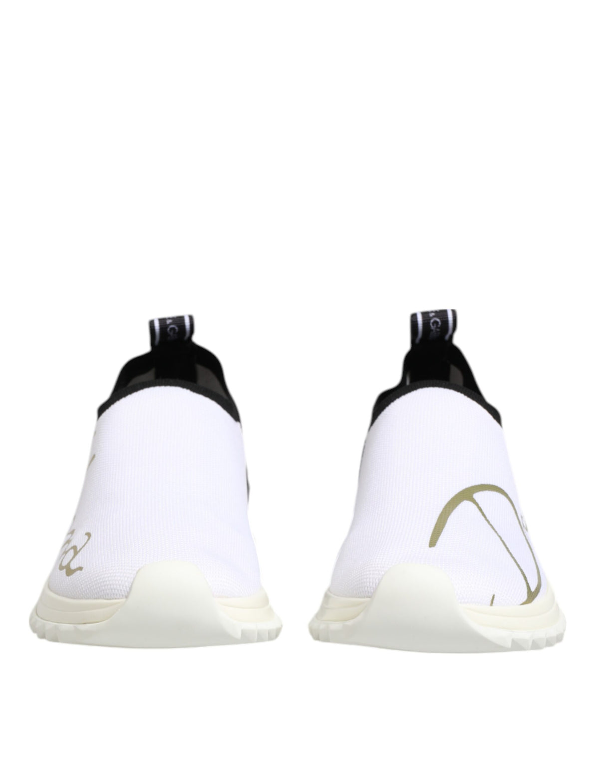 Dolce & Gabbana Women's Low Top Polyester Polyurethane Viscose & Rubber Sneakers - Black White