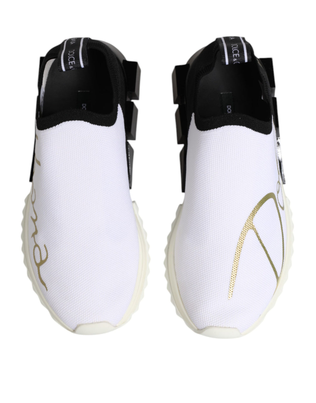 Dolce & Gabbana Women's Low Top Polyester Polyurethane Viscose & Rubber Sneakers - Black White