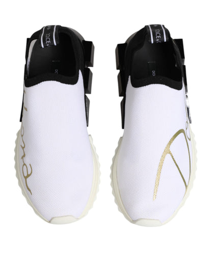 Dolce & Gabbana Women's Low Top Polyester Polyurethane Viscose & Rubber Sneakers - Black White