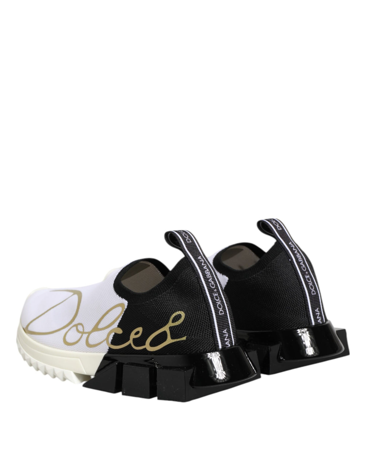 Dolce & Gabbana Women's Low Top Polyester Polyurethane Viscose & Rubber Sneakers - Black White