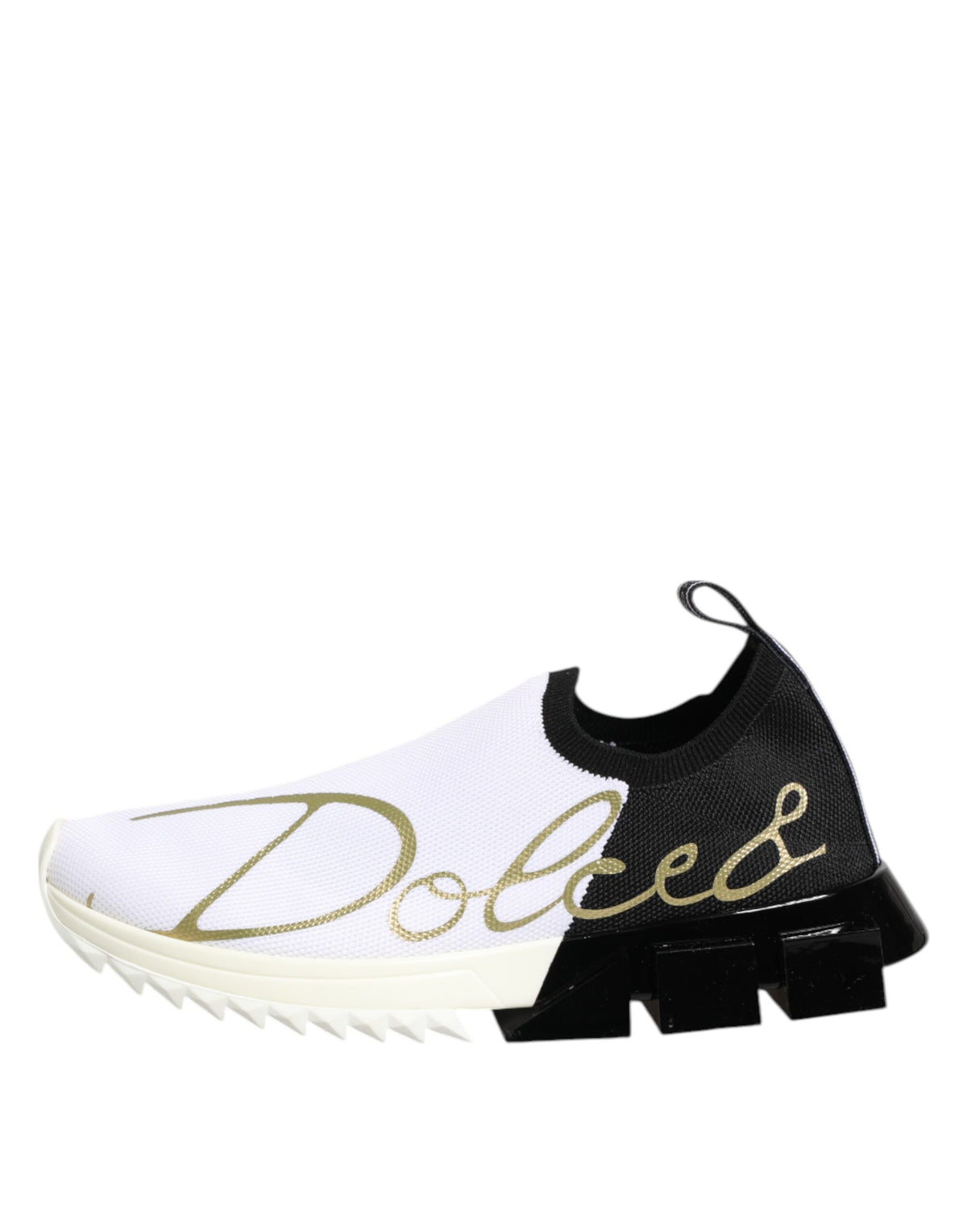 Dolce & Gabbana Women's Low Top Polyester Polyurethane Viscose & Rubber Sneakers - Black White