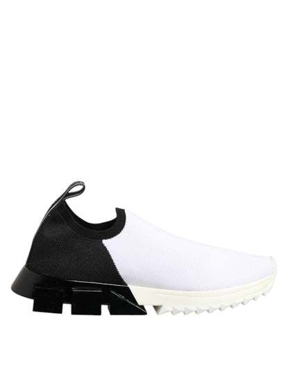 Dolce & Gabbana Women's Low Top Polyester Polyurethane Viscose & Rubber Sneakers - Black White