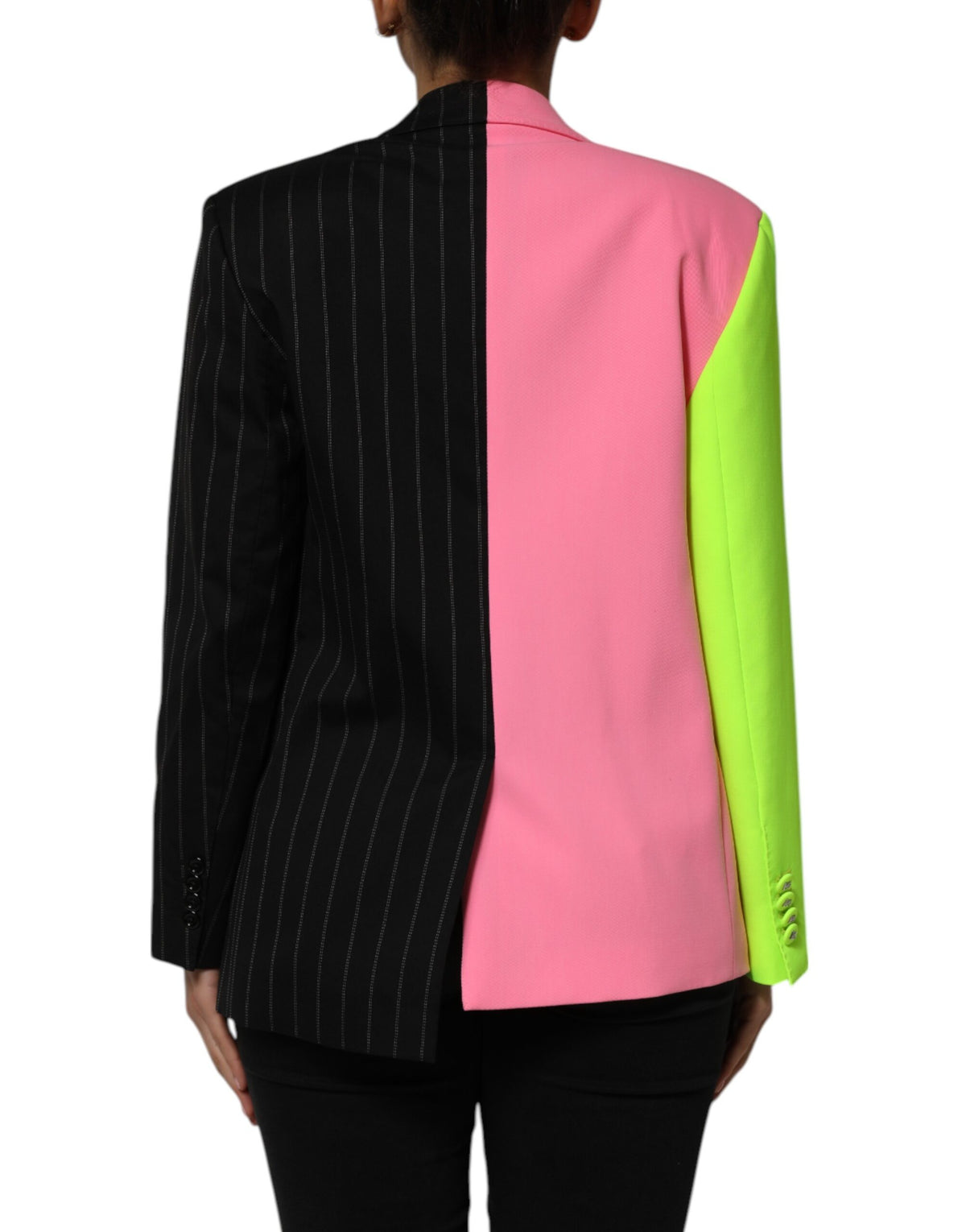 Dolce & Gabbana Women's Single Breasted Silk Viscose Cotton & Polyester Jacket - Multicolor Patchwork