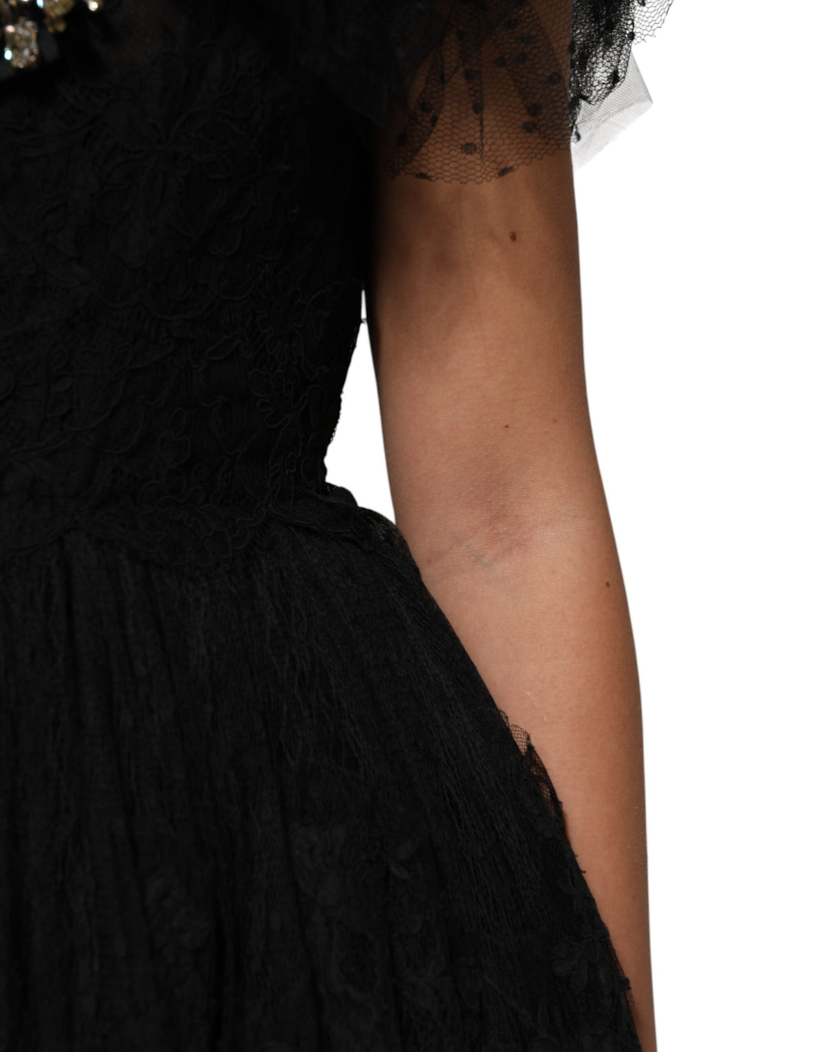 Dolce & Gabbana Women's A Line Gown Polyester Cotton Nylon & Silk Midi Dress - Black