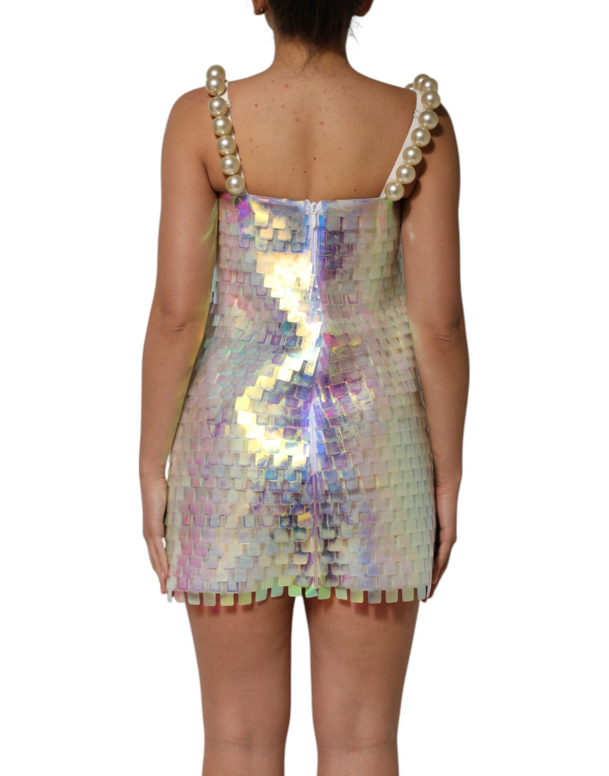 Dolce & Gabbana Women's Polyester Sequins & Silk Mini Dress - Multicolor Pearl