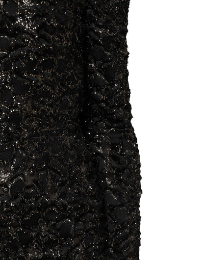 Dolce & Gabbana Black Sequin Bouclé Tweed Sheath Dress