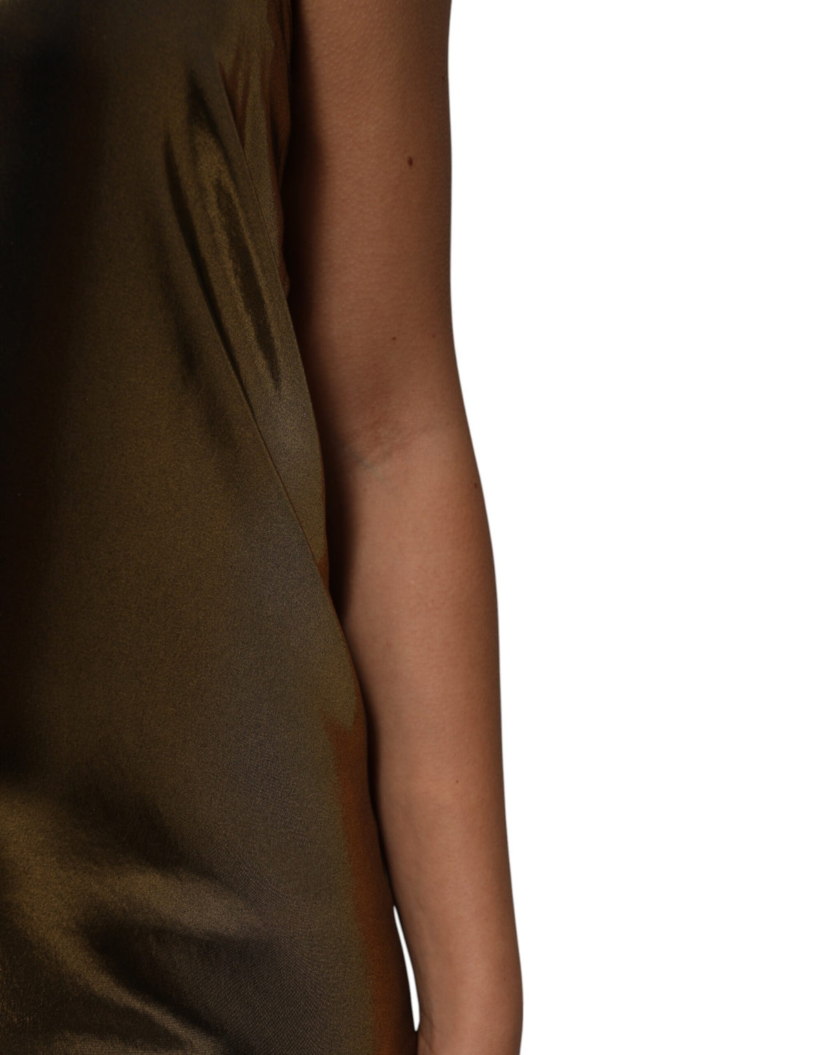 Dolce & Gabbana Women's A Line Sleeveless Stretch Nylon Mini Dress - Gold