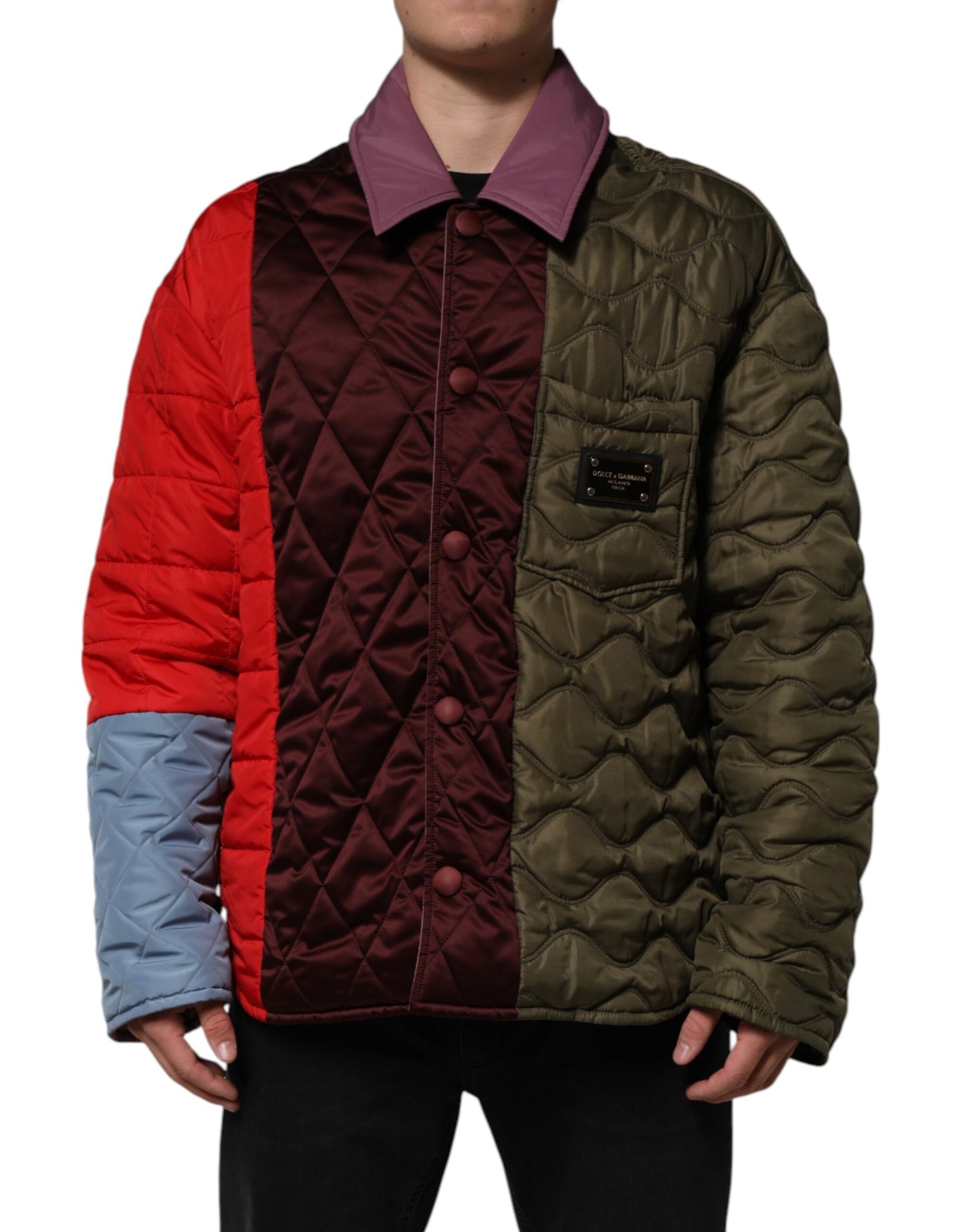 Dolce & Gabbana Multicolor Patchwork PolyesterQuilted Jacket