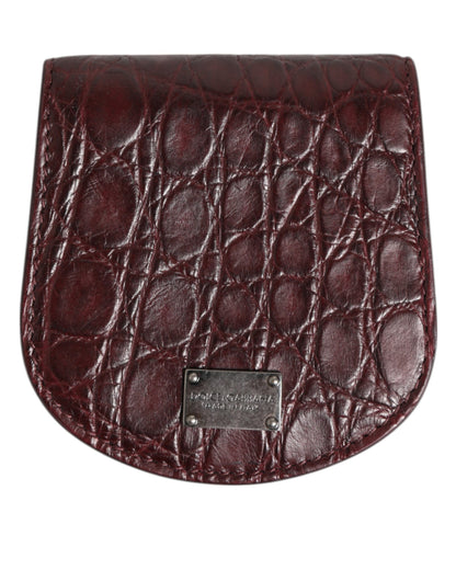 Dolce & Gabbana Caiman Leather Wallet - Brown Burgundy