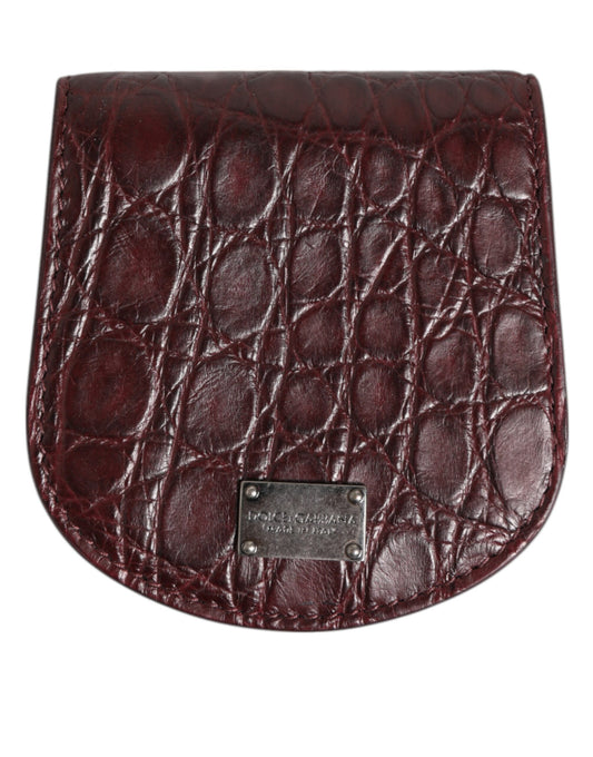 Dolce & Gabbana Caiman Leather Wallet - Brown Burgundy