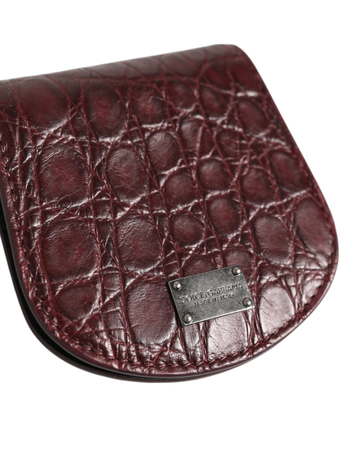 Dolce & Gabbana Caiman Leather Wallet - Brown Burgundy