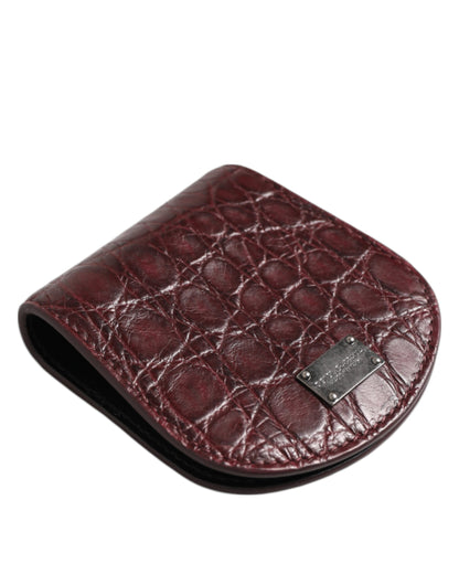 Dolce & Gabbana Caiman Leather Wallet - Brown Burgundy