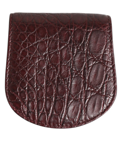 Dolce & Gabbana Caiman Leather Wallet - Brown Burgundy