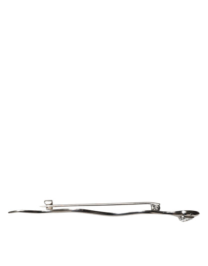 Dolce & Gabbana Men's Silver Brass & Crystal Booche - Silver