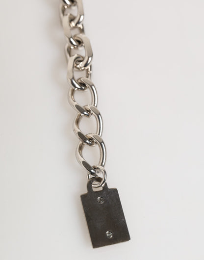 Dolce & Gabbana Men's Chain Beaded Brass Silver Natural Gem & Zamak Bracelet - Natural Silver