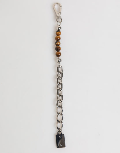 Dolce & Gabbana Men's Chain Beaded Brass Silver Natural Gem & Zamak Bracelet - Natural Silver